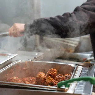 chicken wings and fried chicken, food