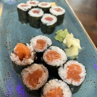Lunch roll special: tuna roll and salmon roll (plus a salad or miso soup) for just &amp;12!