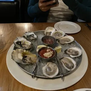 Raw oysters - market