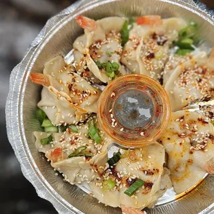 Shrimp Pork Pan Fried Dumplings