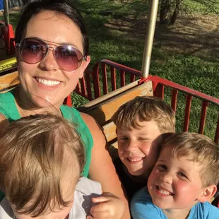 The train has a bridge and a tunnel.