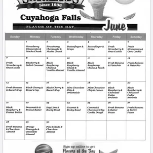 June Flavors of the Day