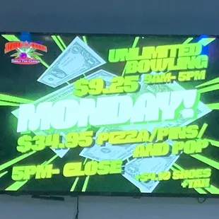 a tv screen with money on it