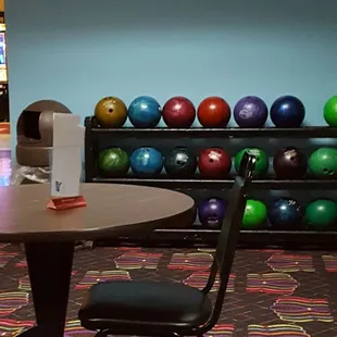 Variety of bowling balls