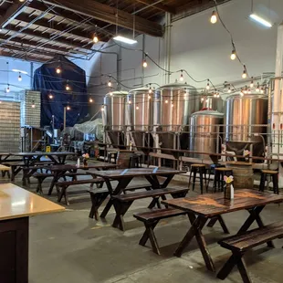 the inside of a brewery