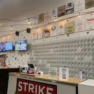 the counter and bar area