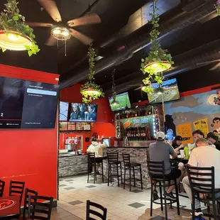 Inside bar and food counter.