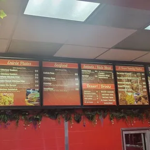 menus on the wall