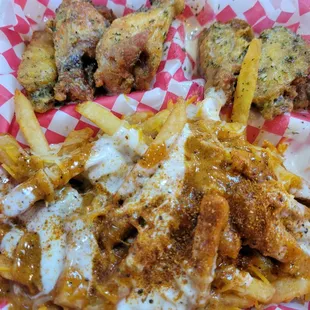 (6) Wingz with  Chicken Cajun Ranch Fries