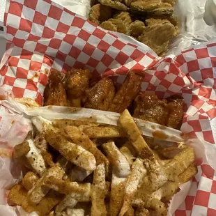 Cajun Ranch Fries, Hot Lemon Pepper Wings &amp; Fried Pickles