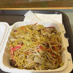 Fried noodles. Huge portion &amp; very tasty