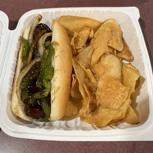 Wisconsin brat. I don't like that the veggies were fried in a sauce similar to oyster sauce.