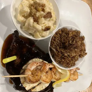 Hawaiian Ribeye with Shrimp Skewer