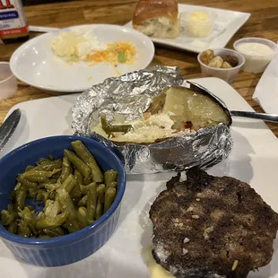 Beef patty lunch.