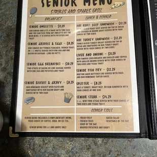 senior menu