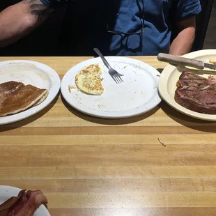 The hambone breakfast is huge and tasty