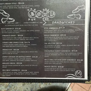 menu