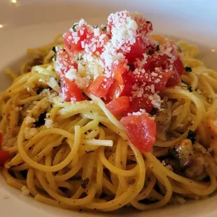 Shrimp and Sausage in a Basil Curry Sauce