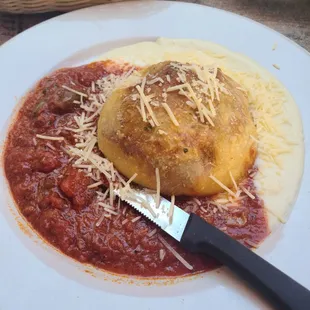 Lasagna Pastry, piece of lasagna baked inside