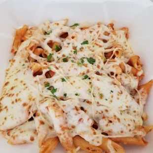 Baked ziti with marinara