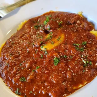 Ravioli with meat sauce