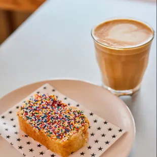 Australian Fairy Bread! Raspberry Pound Cake topped with Butter and Sprinkles