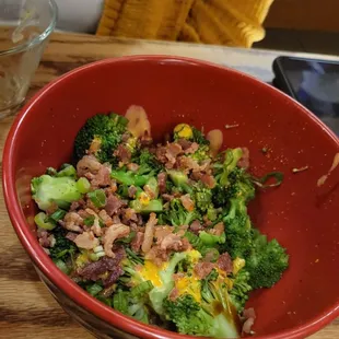 Sriracha Broccoli with Bacon Bits