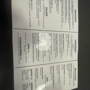 menu