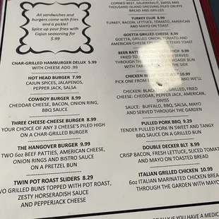 menu