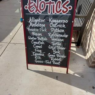 Exotics listing