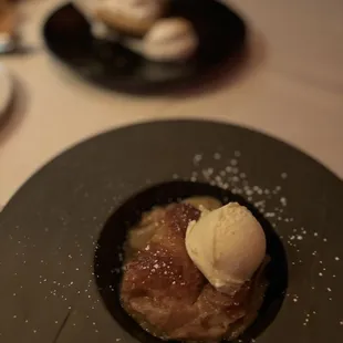 Apple cobbler and fresh ice cream
