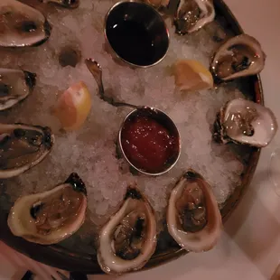 a platter of oysters