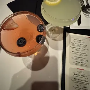 Drinks!! Tickle me pink &amp; the lemon basil drop... perfectly done