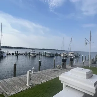 a view of a marina