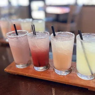 a variety of drinks