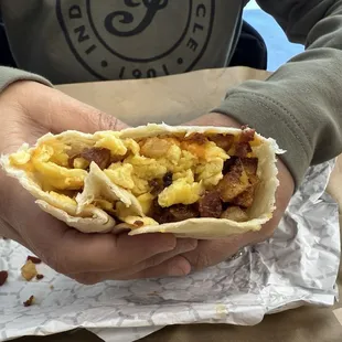 Interior of Bacon Burrito