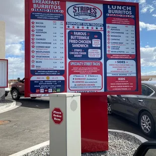 The menu