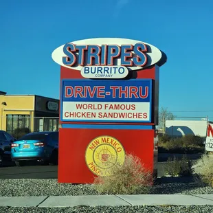 a sign for a drive thru restaurant
