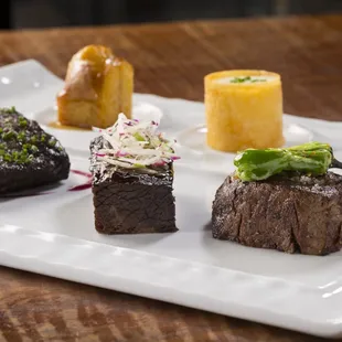 World Wide Wagyu:  Japanese A5 strip loin, American skirt steak, Australian short rib