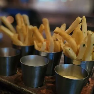 Pre dinner truffle fries (they serve instead of bread) very good! Love the sauces