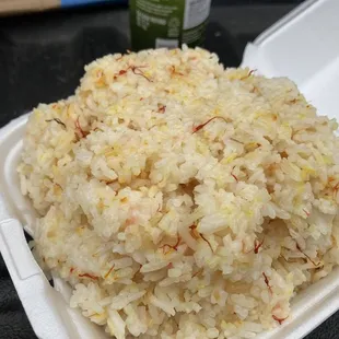 Garlic fried rice with saffron(?)