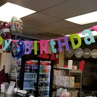 a happy birthday banner