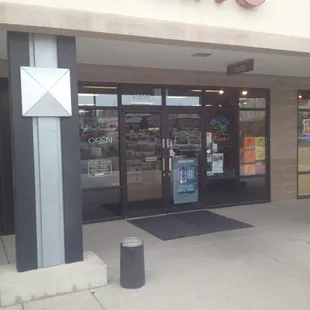 the entrance to the store