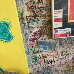 The whole inner wall of this place is covered with writing. Bring your pen and leave your mark