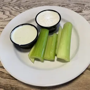 Celery with Ranch and Blue Cheese