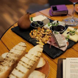 Charcuterie board and bread.