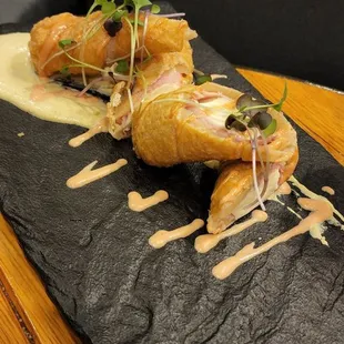 Ham and cheese roll.