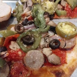 We built our own 10&quot; pizza, fantastic!! Italian sausage, pepperoni, and some veggies.
