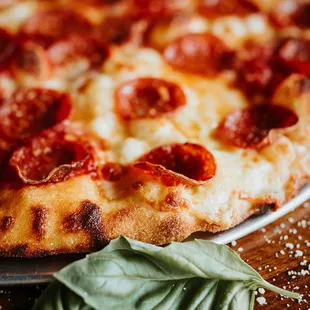 a pepperoni pizza