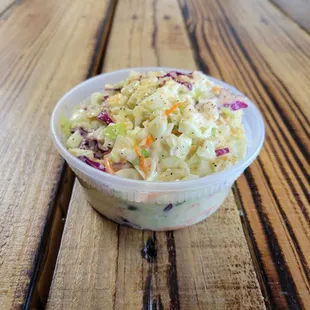 a bowl of coleslaw